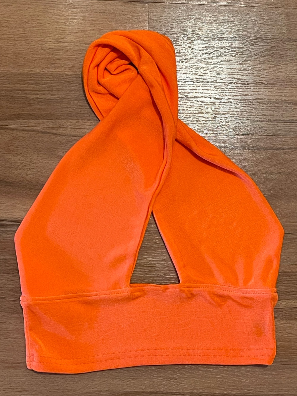 Bright Orange Twist Crop Top